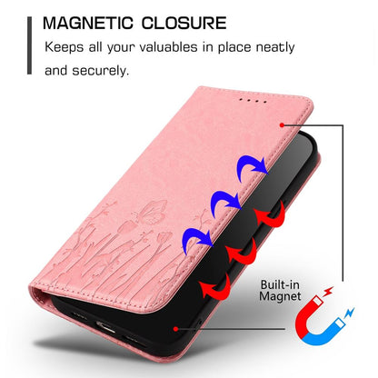 For Redmi K90 Pro Max / Poco F8 Ultra 5G Tulips Butterfly Pattern Magnetic Vegan Leather Phone Case(Pink)