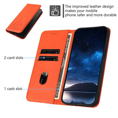 For Redmi K90 Pro Max / Poco F8 Ultra 5G Tulips Butterfly Pattern Magnetic Vegan Leather Phone Case(Orange)