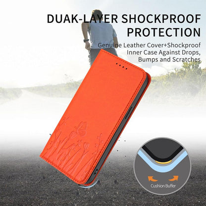For Redmi K90 Pro Max / Poco F8 Ultra 5G Tulips Butterfly Pattern Magnetic Vegan Leather Phone Case(Orange)