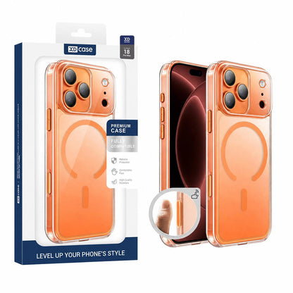 For iPhone 18 Pro Max XDcase Frosted Transparent Magnetic Shockproof Phone Case - Orange - EDA008952104A