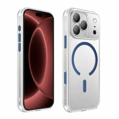 For iPhone 18 Pro XDcase Frosted Transparent Magnetic Shockproof Phone Case - Blue - EDA008952105B