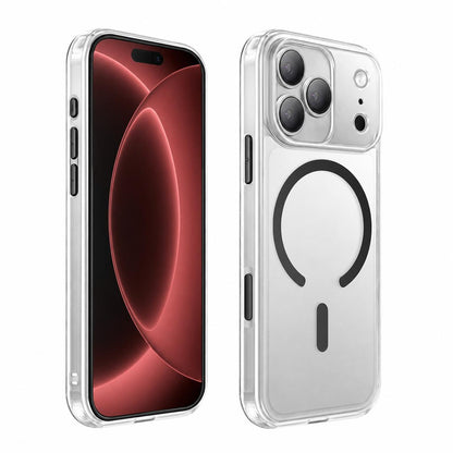 For iPhone 18 Pro XDcase Frosted Transparent Magnetic Shockproof Phone Case - Black - EDA008952105C