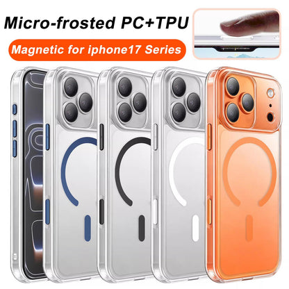For iPhone 18 Pro Max XDcase Frosted Transparent Magnetic Shockproof Phone Case - Blue - EDA008952104B
