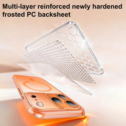 For iPhone 18 Pro XDcase Frosted Transparent Magnetic Shockproof Phone Case - Orange - EDA008952105A