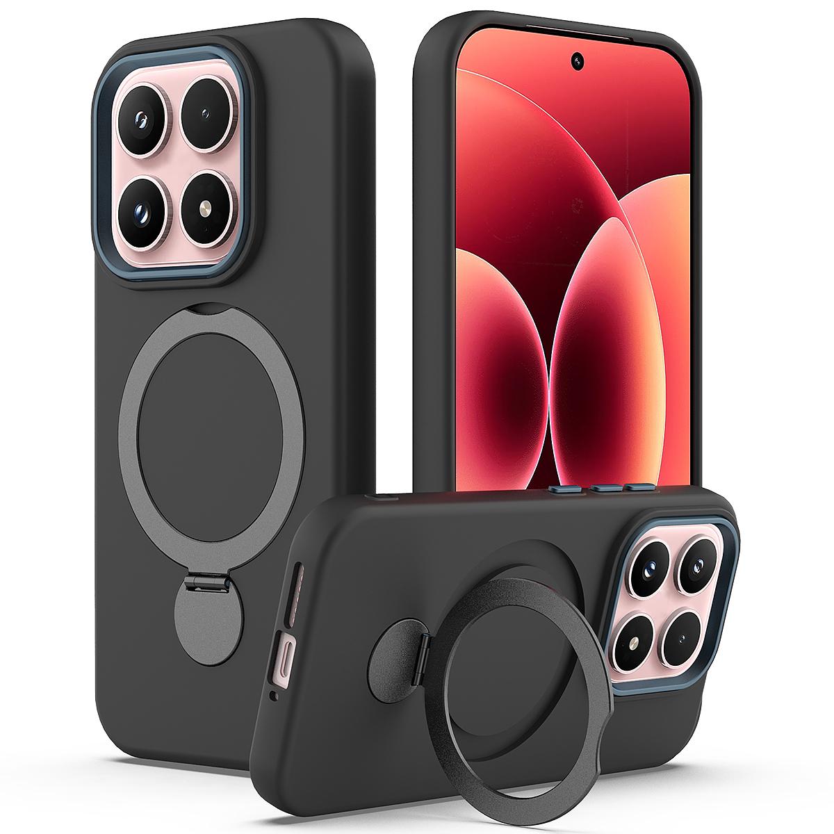 For Xiaomi 17 5G Gen1.5 Pivot Ring Holder TPU Hybrid PC Phone Case - Black - EDA008974003C