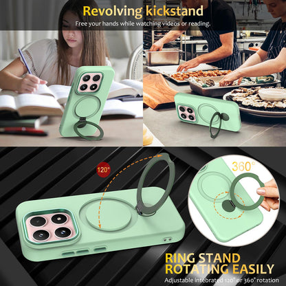 For Xiaomi 17 5G Gen1.5 Pivot Ring Holder TPU Hybrid PC Phone Case - Green - EDA008974003D