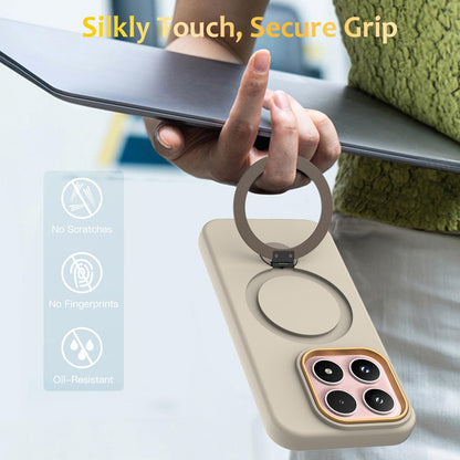 For Xiaomi 17 5G Gen1.5 Pivot Ring Holder TPU Hybrid PC Phone Case - Apricot - EDA008974003E