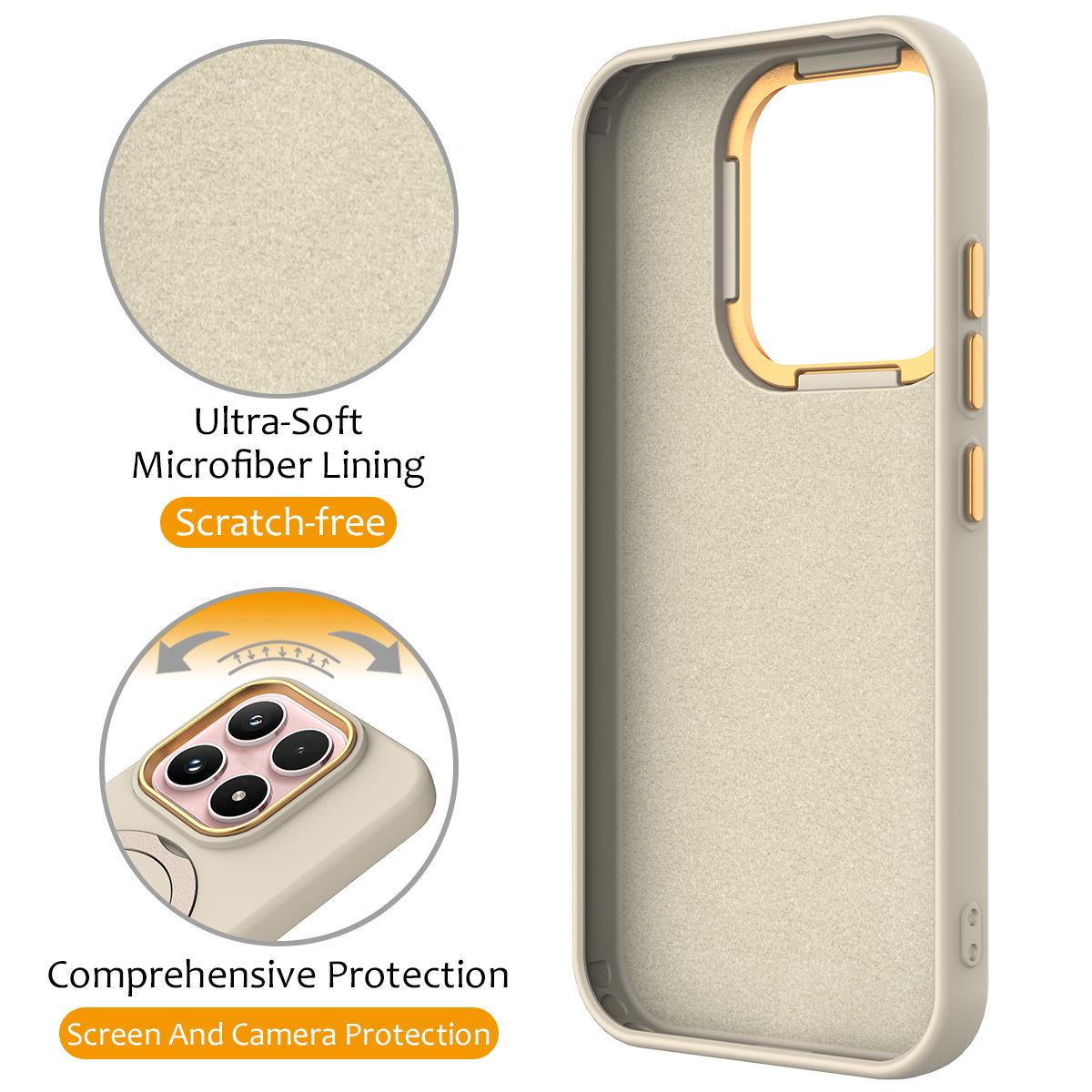 For Xiaomi 17 5G Gen1.5 Pivot Ring Holder TPU Hybrid PC Phone Case - Apricot - EDA008974003E