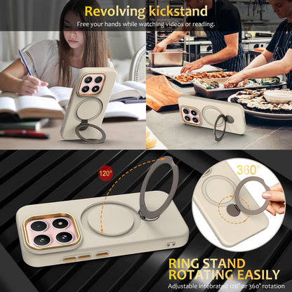 For Xiaomi 17 5G Gen1.5 Pivot Ring Holder TPU Hybrid PC Phone Case - Apricot - EDA008974003E