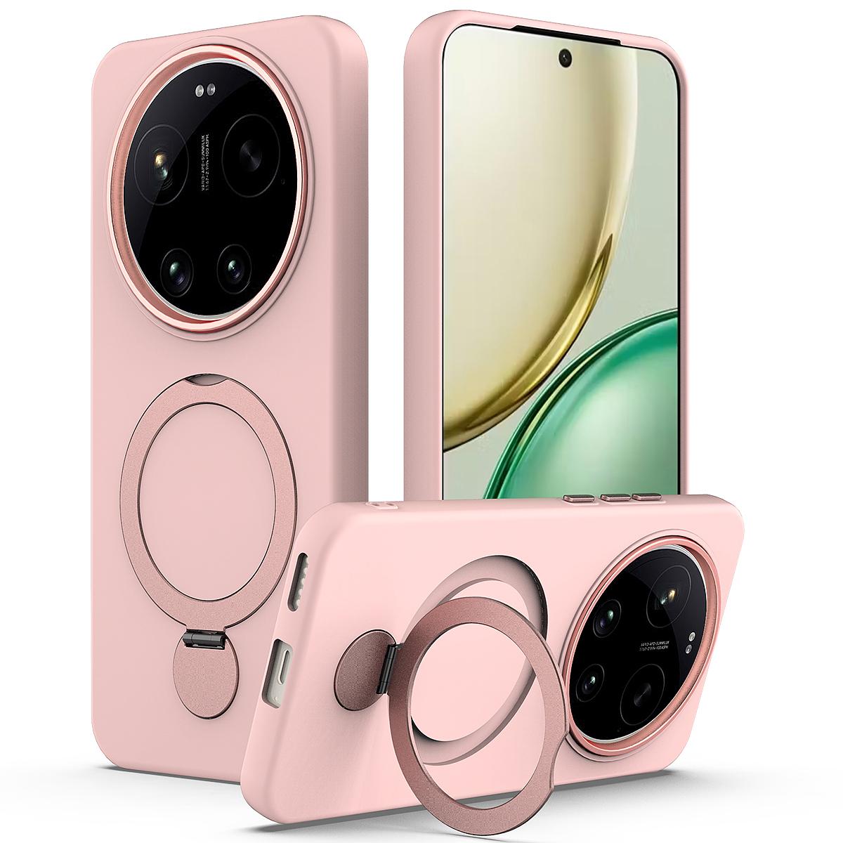 For Xiaomi 17 Ultra Gen1.5 Pivot Ring Holder TPU Hybrid PC Phone Case - Pink - EDA008974004B