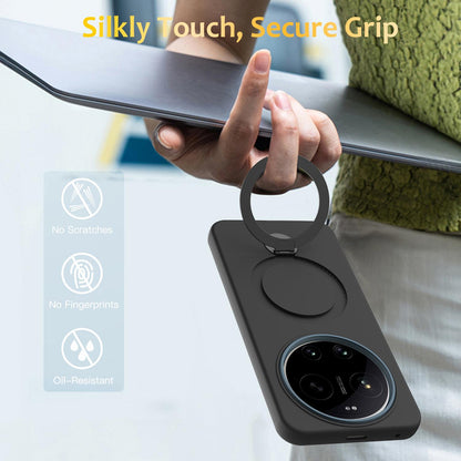 For Xiaomi 17 Ultra Gen1.5 Pivot Ring Holder TPU Hybrid PC Phone Case - Black - EDA008974004C