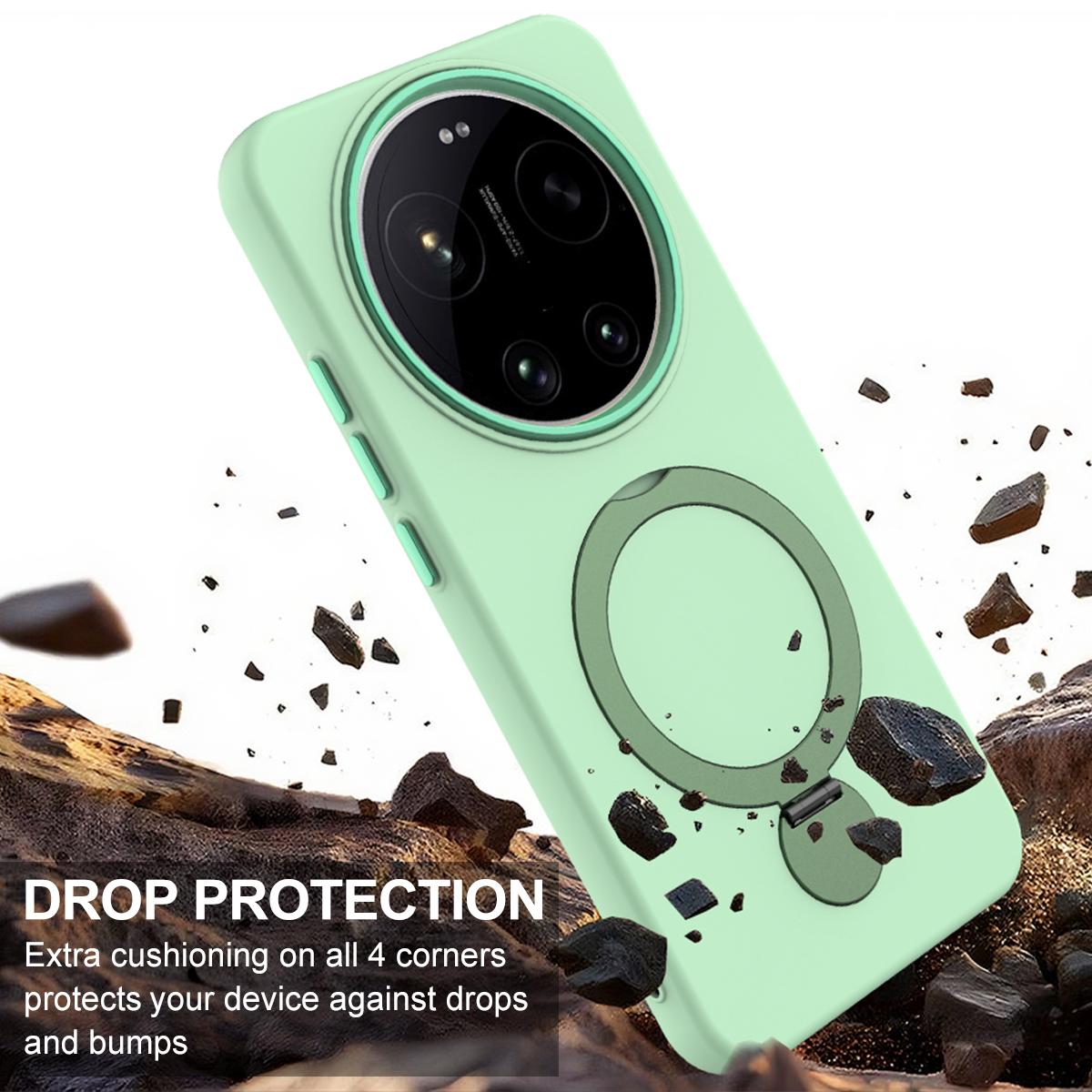 For Xiaomi 17 Ultra Gen1.5 Pivot Ring Holder TPU Hybrid PC Phone Case - Green - EDA008974004D