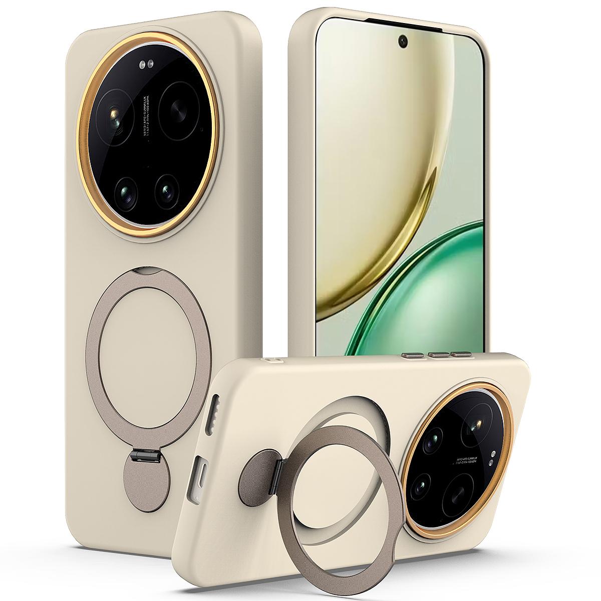 For Xiaomi 17 Ultra Gen1.5 Pivot Ring Holder TPU Hybrid PC Phone Case - Apricot - EDA008974004E