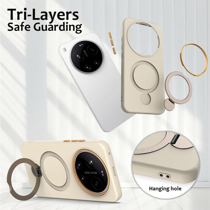 For Xiaomi 17 Ultra Gen1.5 Pivot Ring Holder TPU Hybrid PC Phone Case - Apricot - EDA008974004E