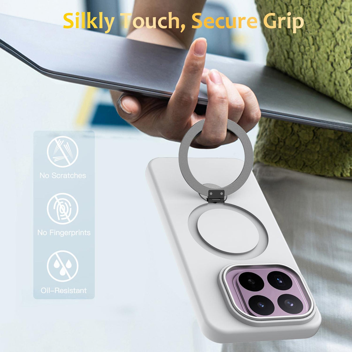 For Xiaomi 17T 5G Gen1.5 Pivot Ring Holder TPU Hybrid PC Phone Case - White - EDA008974005A