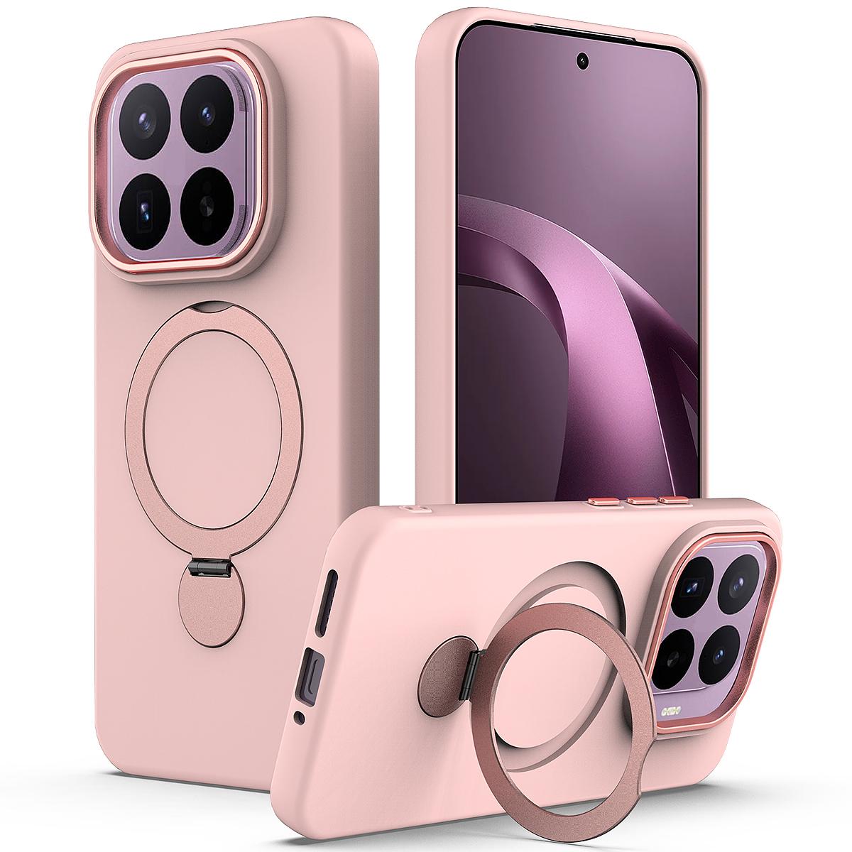 For Xiaomi 17T 5G Gen1.5 Pivot Ring Holder TPU Hybrid PC Phone Case - Pink - EDA008974005B