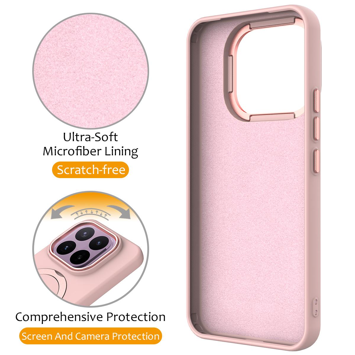 For Xiaomi 17T 5G Gen1.5 Pivot Ring Holder TPU Hybrid PC Phone Case - Pink - EDA008974005B