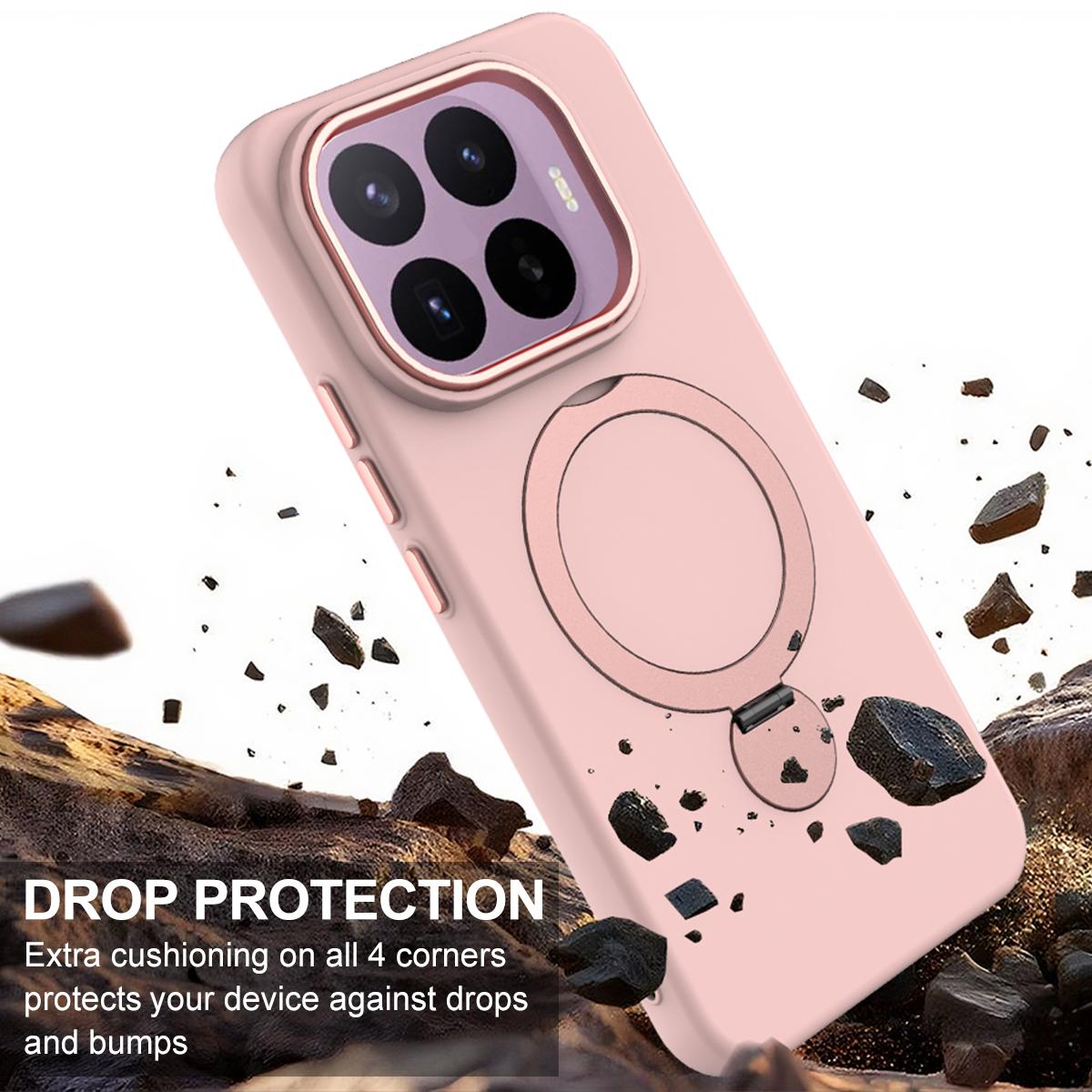For Xiaomi 17T 5G Gen1.5 Pivot Ring Holder TPU Hybrid PC Phone Case - Pink - EDA008974005B
