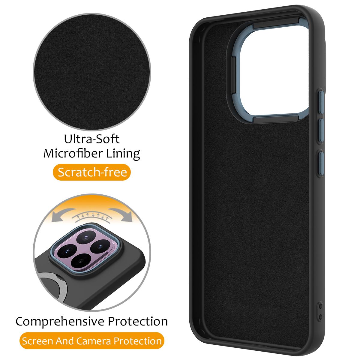 For Xiaomi 17T 5G Gen1.5 Pivot Ring Holder TPU Hybrid PC Phone Case - Black - EDA008974005C