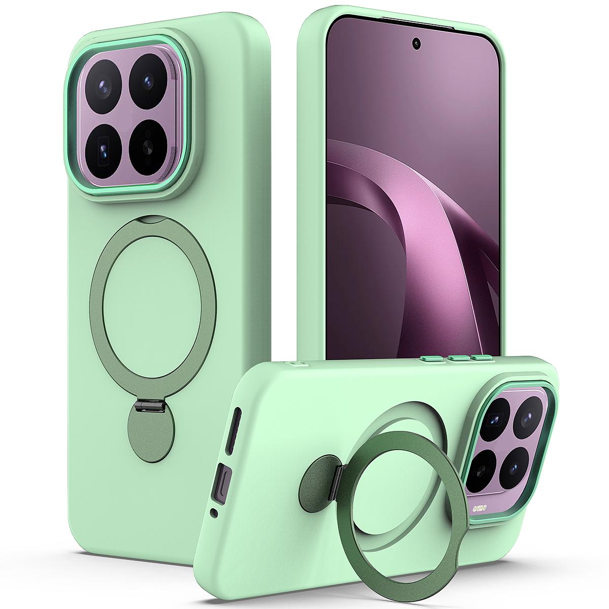 For Xiaomi 17T 5G Gen1.5 Pivot Ring Holder TPU Hybrid PC Phone Case - Green - EDA008974005D