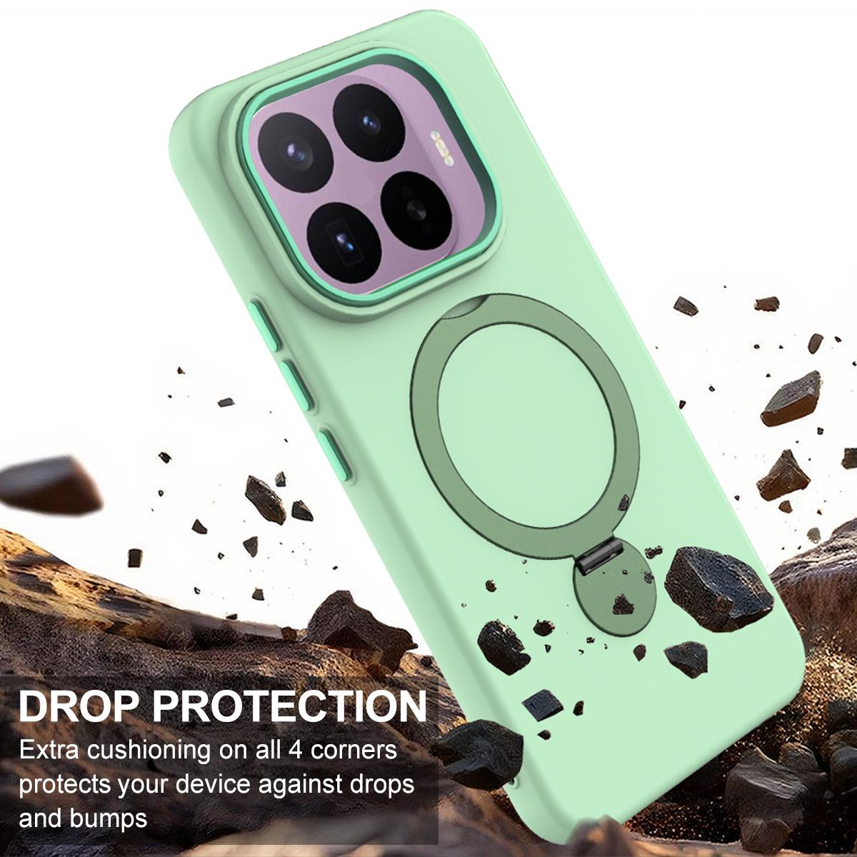 For Xiaomi 17T 5G Gen1.5 Pivot Ring Holder TPU Hybrid PC Phone Case - Green - EDA008974005D