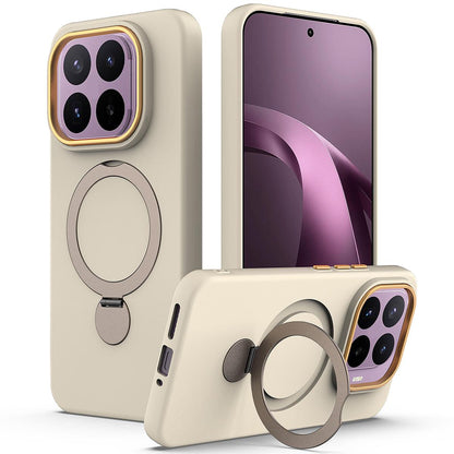 For Xiaomi 17T 5G Gen1.5 Pivot Ring Holder TPU Hybrid PC Phone Case - Apricot - EDA008974005E