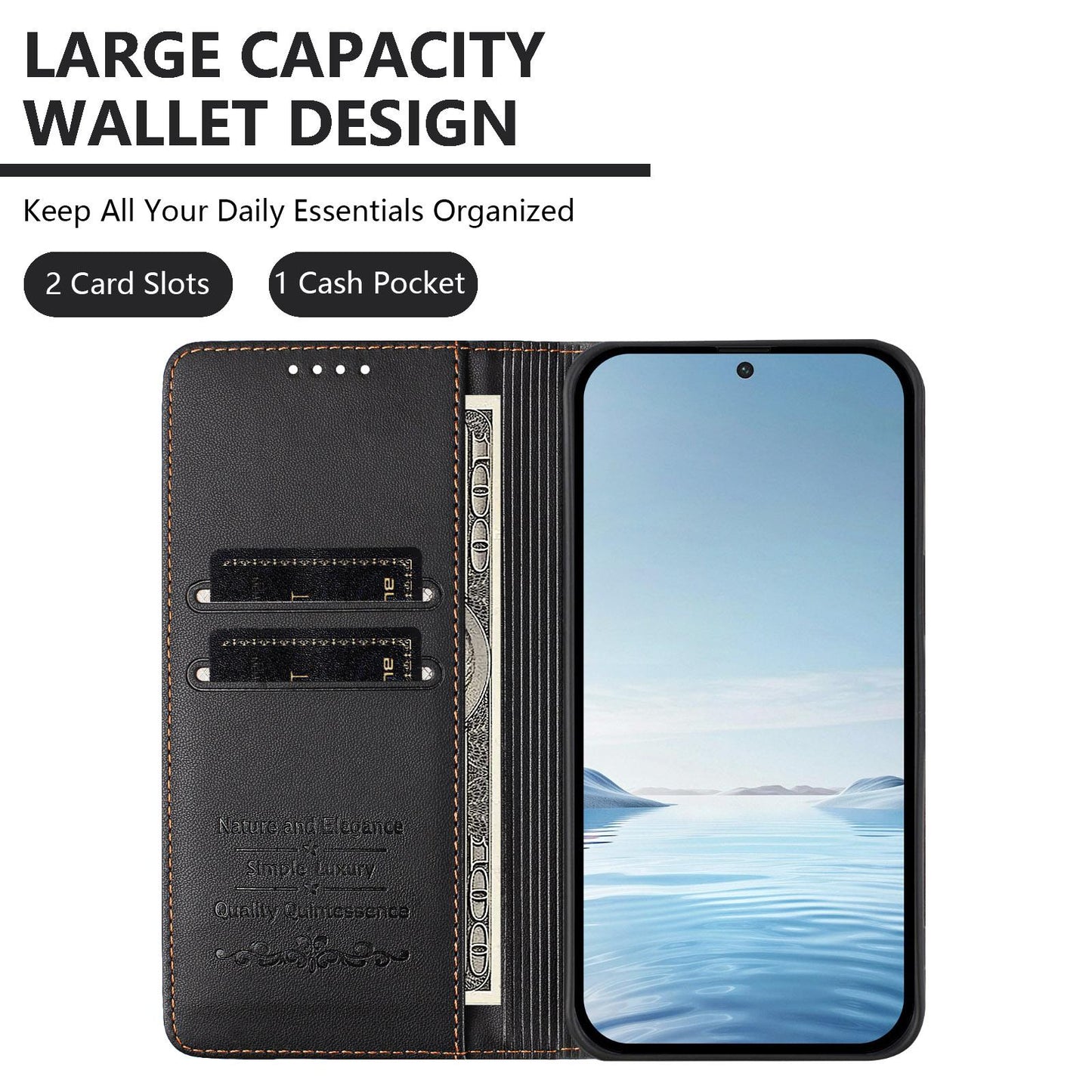 For Redmi K90 Pro Max / Xiaomi Poco F8 Ultra 5G Cute Cats Embossed Magnetic RFID Vegan Leather Phone Case(Black)