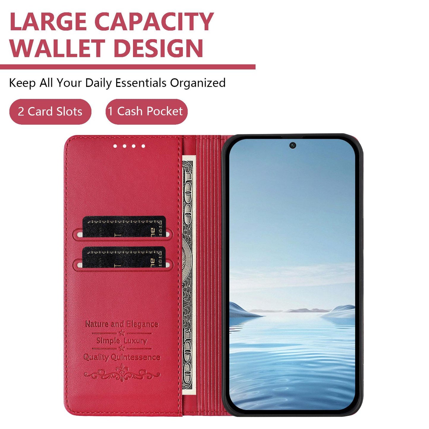 For Redmi K90 Pro Max / Xiaomi Poco F8 Ultra 5G Cute Cats Embossed Magnetic RFID Vegan Leather Phone Case(Red)