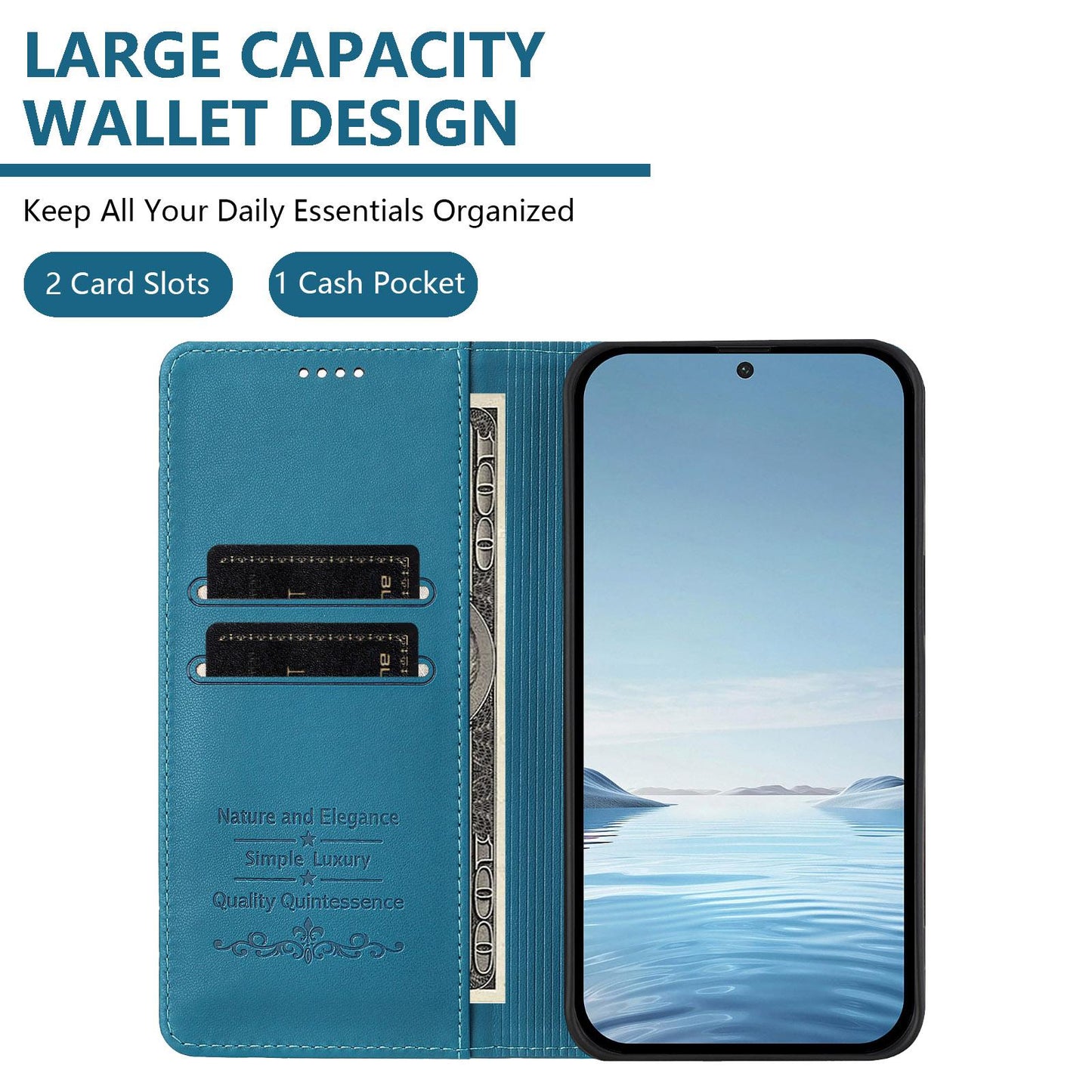 For Redmi K90 Pro Max / Xiaomi Poco F8 Ultra 5G Cute Cats Embossed Magnetic RFID Vegan Leather Phone Case(Lake Blue)