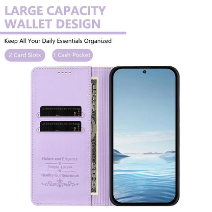 For Redmi K90 Pro Max / Xiaomi Poco F8 Ultra 5G Cute Cats Embossed Magnetic RFID Vegan Leather Phone Case(Light Purple)