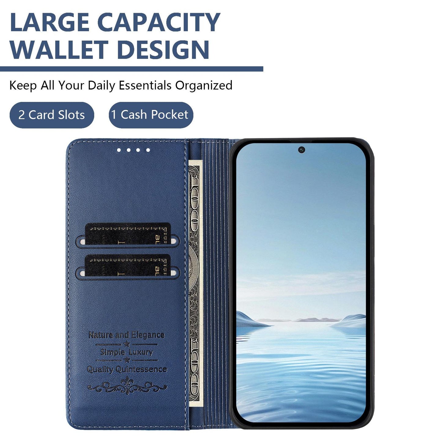 For Redmi K90 Pro Max / Xiaomi Poco F8 Ultra 5G Cute Cats Embossed Magnetic RFID Vegan Leather Phone Case(Dark Blue)