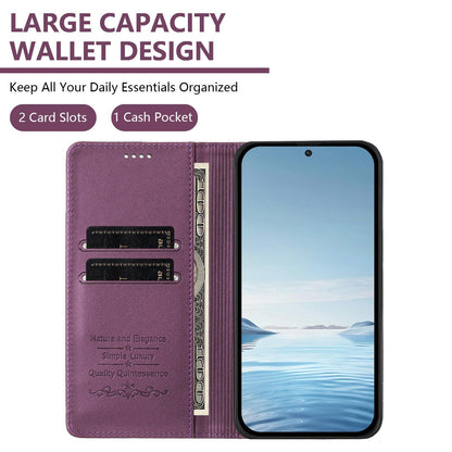 For Redmi K90 Pro Max / Xiaomi Poco F8 Ultra 5G Cute Cats Embossed Magnetic RFID Vegan Leather Phone Case(Violet Purple)