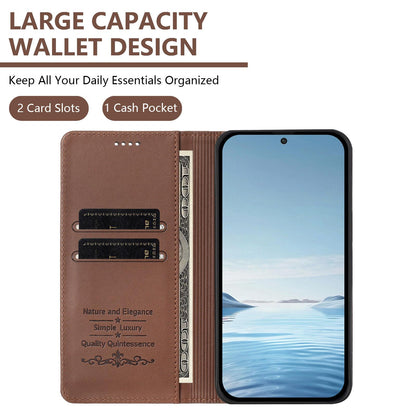 For Redmi K90 Pro Max / Xiaomi Poco F8 Ultra 5G Cute Cats Embossed Magnetic RFID Vegan Leather Phone Case(Brown)