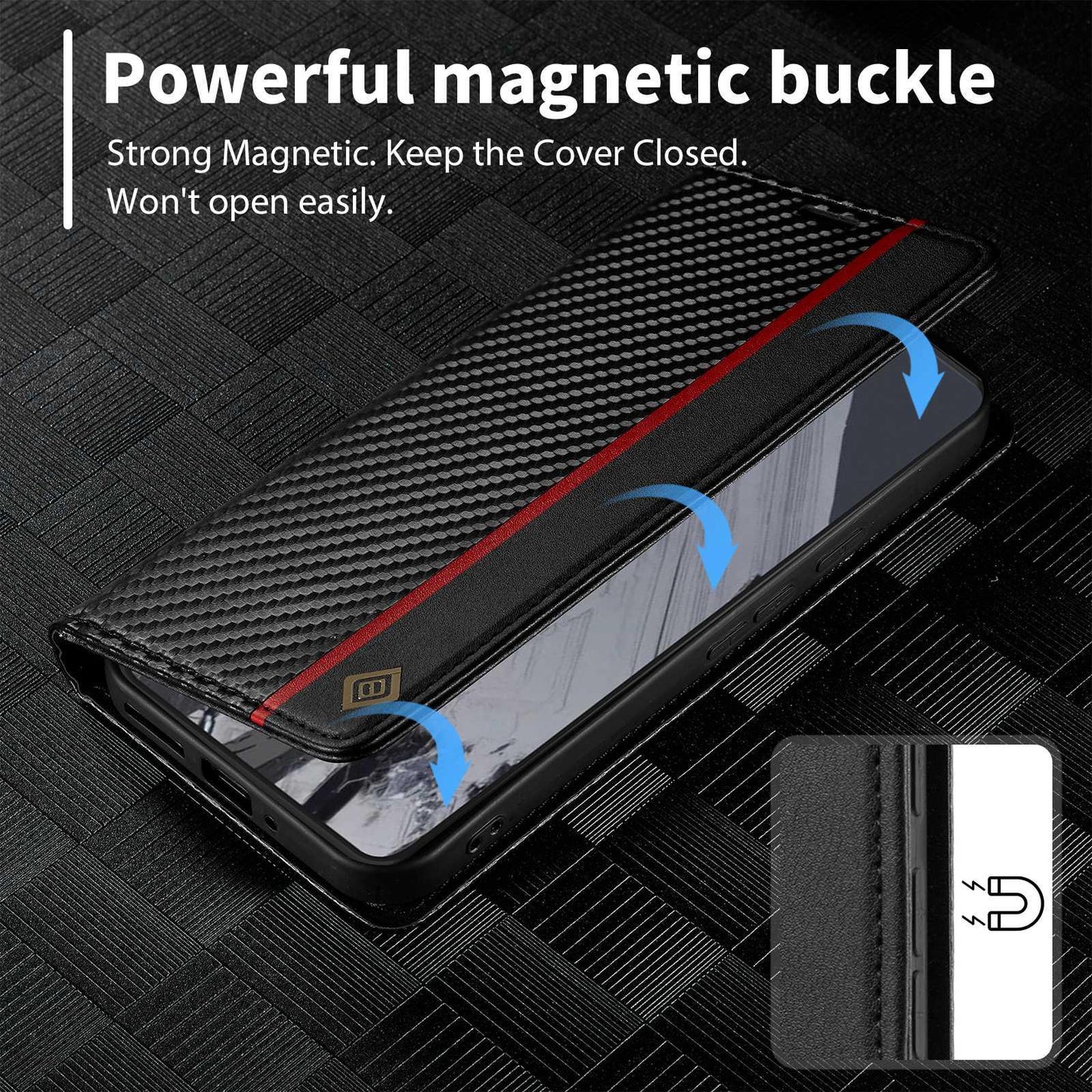 For Google Pixel 11 Pro XL LC.IMEEKE Carbon Fiber Leather Phone Case(Vertical Black)