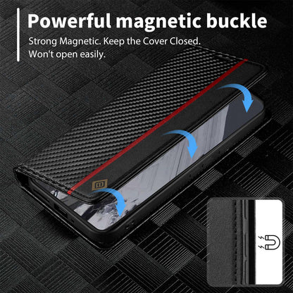 For Google Pixel 11 Pro XL LC.IMEEKE Carbon Fiber Leather Phone Case(Vertical Black)