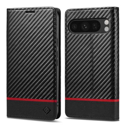 For Google Pixel 11 Pro XL LC.IMEEKE Carbon Fiber Leather Phone Case(Horizontal Black)