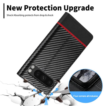 For Google Pixel 11 Pro XL LC.IMEEKE Carbon Fiber Leather Phone Case(Horizontal Black)
