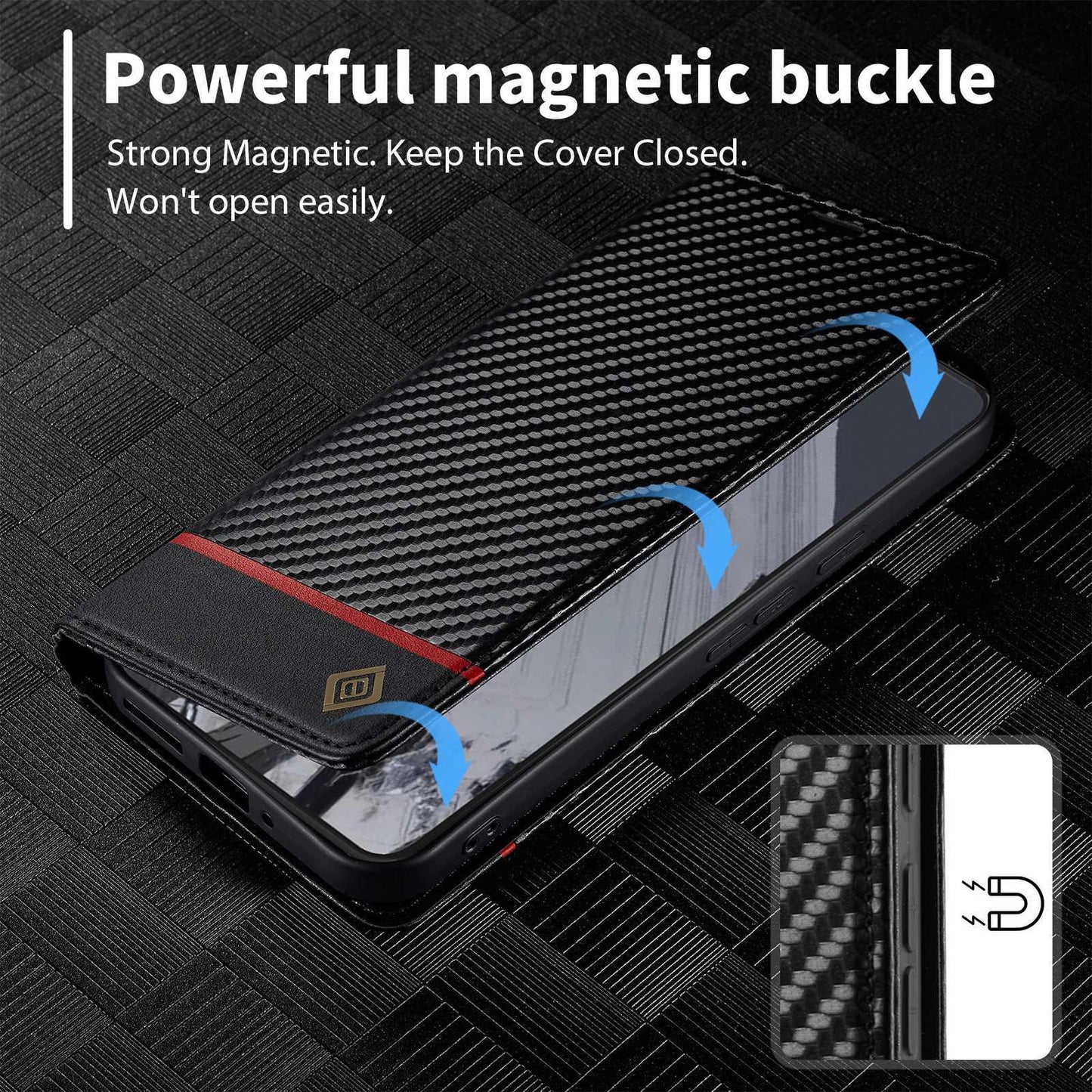 For Google Pixel 11 Pro XL LC.IMEEKE Carbon Fiber Leather Phone Case(Horizontal Black)