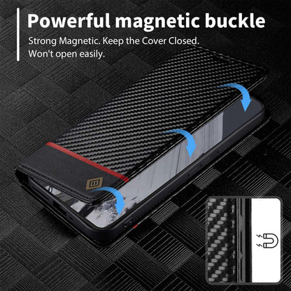 For Google Pixel 11 Pro XL LC.IMEEKE Carbon Fiber Leather Phone Case(Horizontal Black)