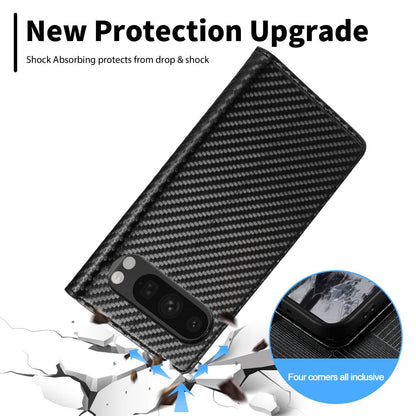 For Google Pixel 11 / 11 Pro LC.IMEEKE Carbon Fiber Leather Phone Case(Vertical Black)