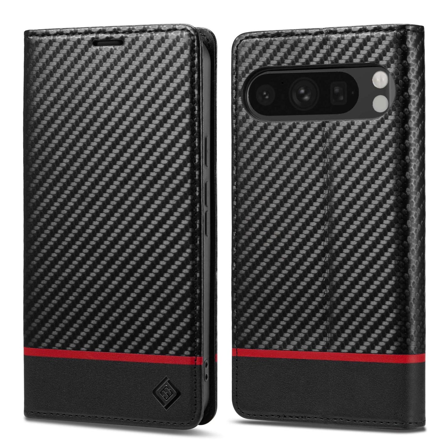 For Google Pixel 11 / 11 Pro LC.IMEEKE Carbon Fiber Leather Phone Case(Horizontal Black)