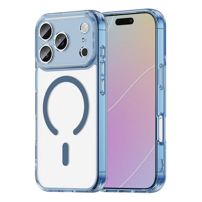 For iPhone 18 Pro PC Hybrid TPU Airbag Shockproof MagSafe Phone Case - Transparent Blue - EDA009027715B