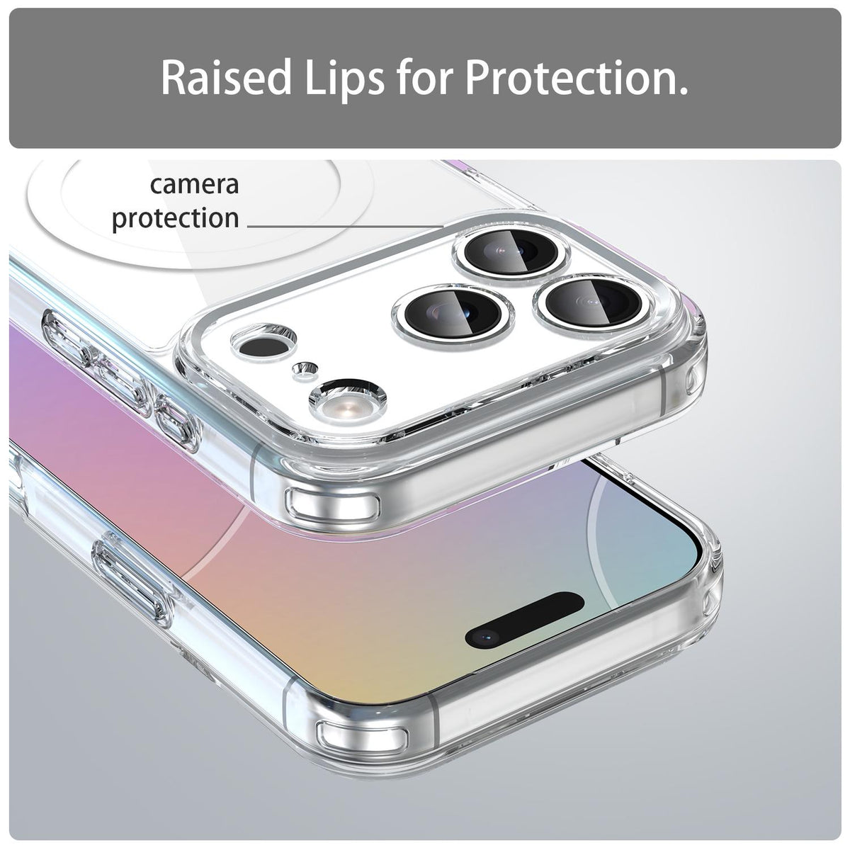 For iPhone 18 Pro PC Hybrid TPU Airbag Shockproof MagSafe Phone Case - Transparent - EDA009027715C