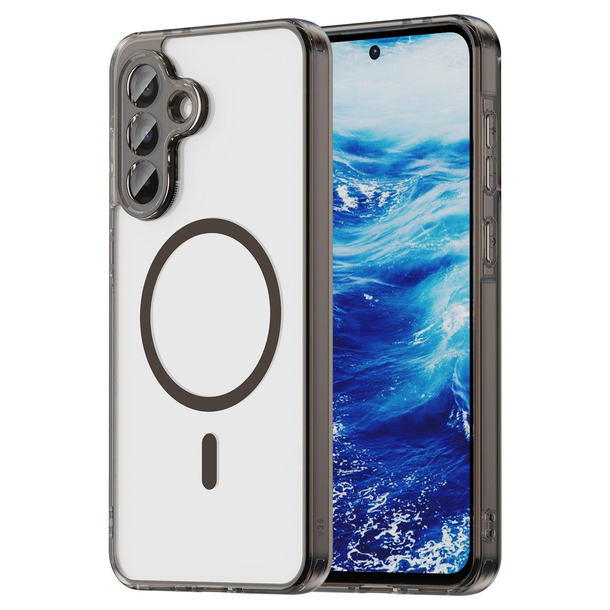 For Galaxy A17 5G / A18 5G / A26 5G PC Hybrid TPU Airbag Shockproof MagSafe Phone Case - Transparent Black - EDA009028408A
