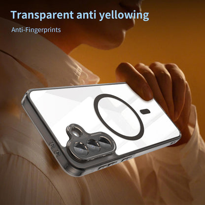 For Galaxy A17 5G / A18 5G / A26 5G PC Hybrid TPU Airbag Shockproof MagSafe Phone Case - Transparent Black - EDA009028408A