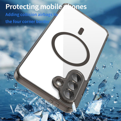 For Galaxy A17 5G / A18 5G / A26 5G PC Hybrid TPU Airbag Shockproof MagSafe Phone Case - Transparent Black - EDA009028408A