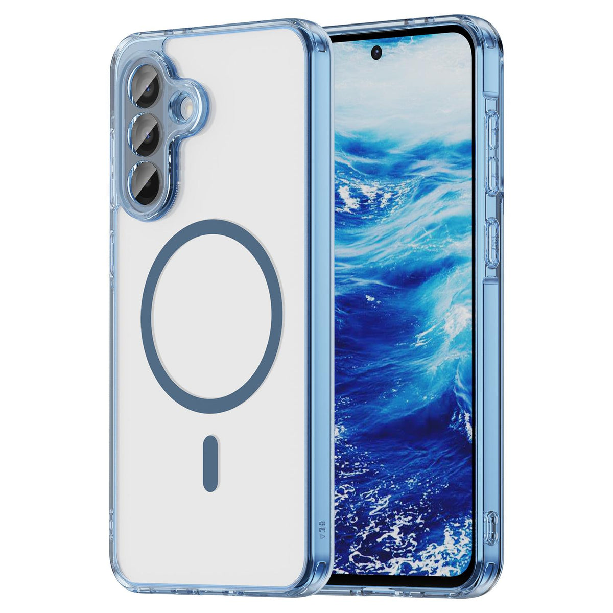 For Galaxy A17 5G / A18 5G / A26 5G PC Hybrid TPU Airbag Shockproof MagSafe Phone Case - Transparent Blue - EDA009028408B