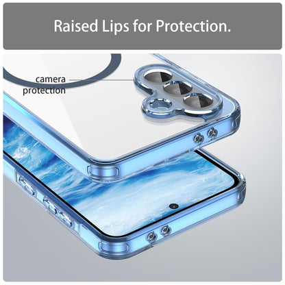 For Galaxy A17 5G / A18 5G / A26 5G PC Hybrid TPU Airbag Shockproof MagSafe Phone Case - Transparent Blue - EDA009028408B