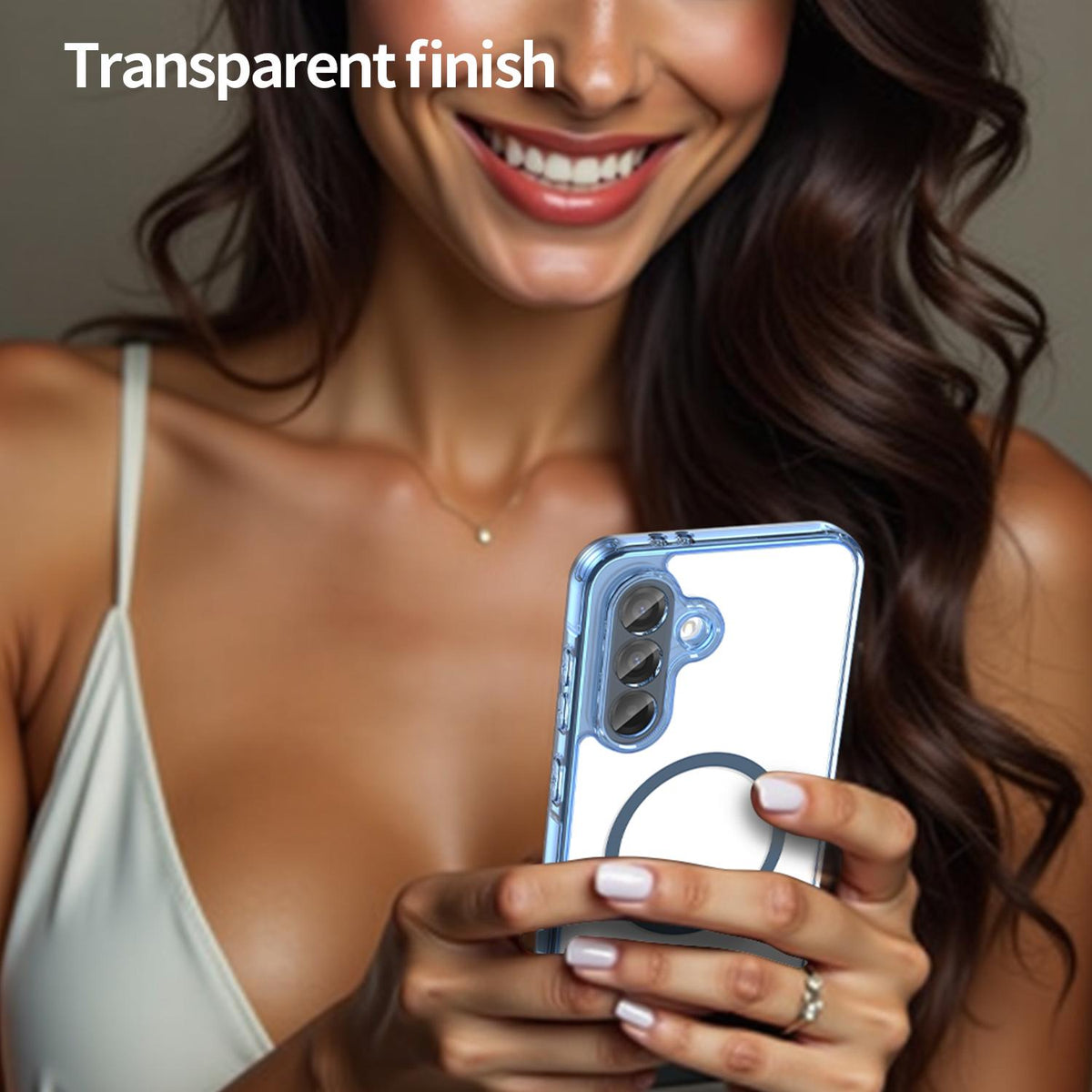 For Galaxy A17 5G / A18 5G / A26 5G PC Hybrid TPU Airbag Shockproof MagSafe Phone Case - Transparent Blue - EDA009028408B