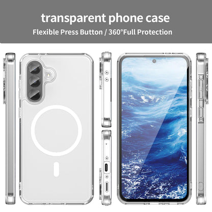 For Galaxy A17 5G / A18 5G / A26 5G PC Hybrid TPU Airbag Shockproof MagSafe Phone Case - Transparent - EDA009028408C